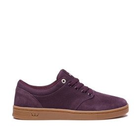 Supra Mens CHINO COURT Wine/gum Low Top Shoes | CA-47107